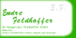 endre feldhoffer business card